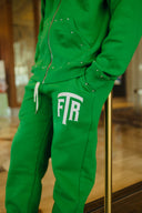 RHINESTONE FTR SWEAT PANTS (GREEN)