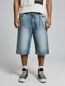 Blue Vintage Washed Crystal FTR Jorts