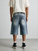 Blue Vintage Washed Crystal FTR Jorts